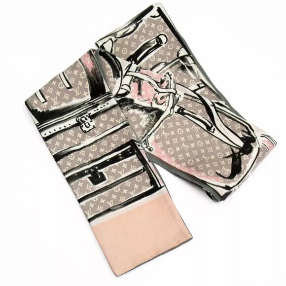 Auth LOUIS VUITTON Vuitton　Scarf Pink silk - Picture 1 of 9